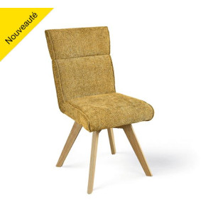 Chaise tissu et pieds bois