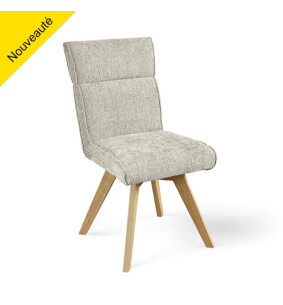 Chaise tissu et pieds bois 2