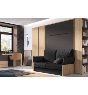 Eos - Armoire lit autoportante avec banquette 