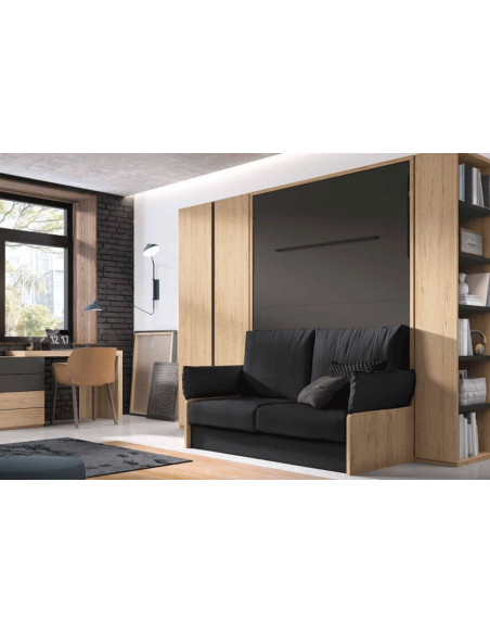 Eos - Armoire lit autoportante avec banquette 