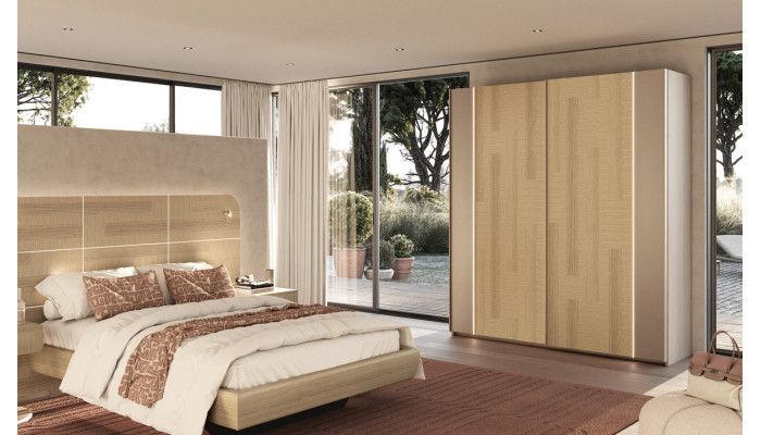 Majestic - Armoire 2 portes bois coulissantes 