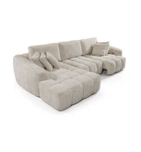 Brandy - Canapé d'angle chaise longue avec 2 assises coulissantes 