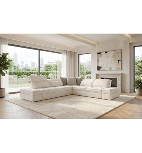 Moove - Canapé d'angle relaxation convertible 