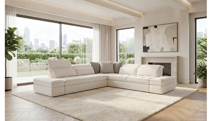 Moove - Canapé d'angle relaxation convertible 