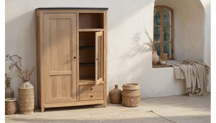 Vauban - Vitrine 2 portes 2 tiroirs 1 niche 